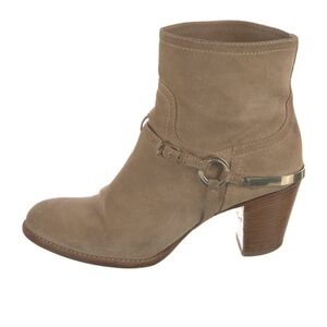Dior Women’s Taupe Suede Ankle Boot with Block Heel